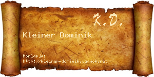 Kleiner Dominik névjegykártya